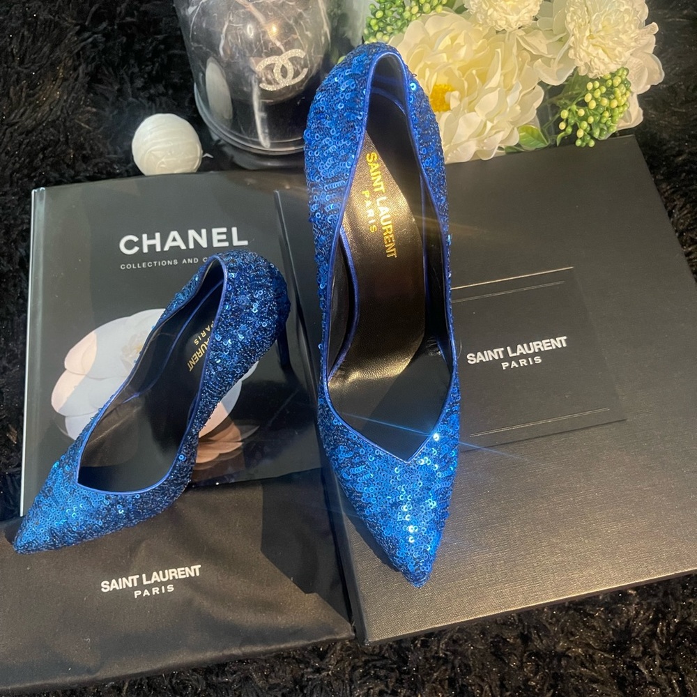 Authentic Saint Laurent Paris (YSL) Sequins High Heels